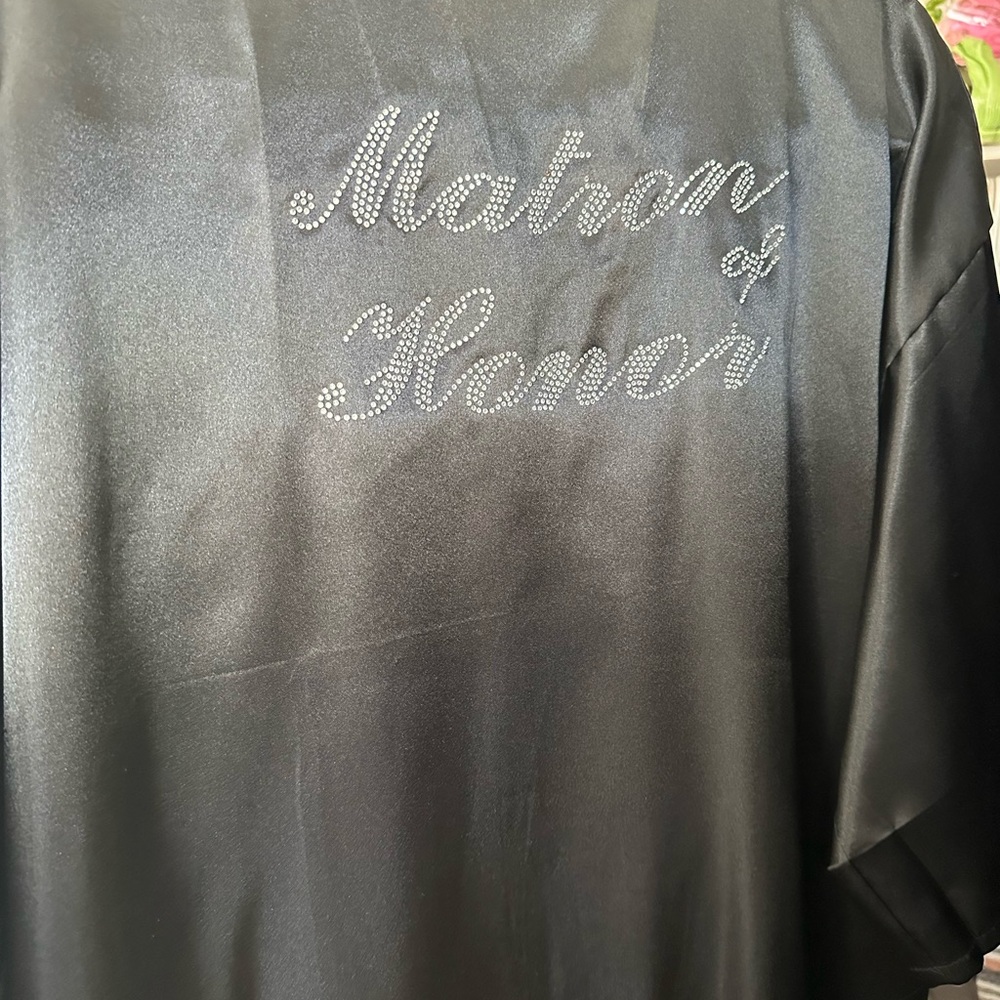 Black Matron of Honor Robe - Brand New